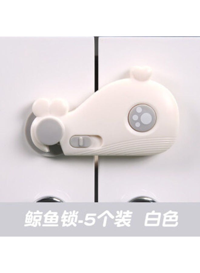 قفل أمان يمنع الأطفال من الوصول إلى أماكن خطرة مثل الأدراج و الخزائن على شكل حوت مع زر - Image 2